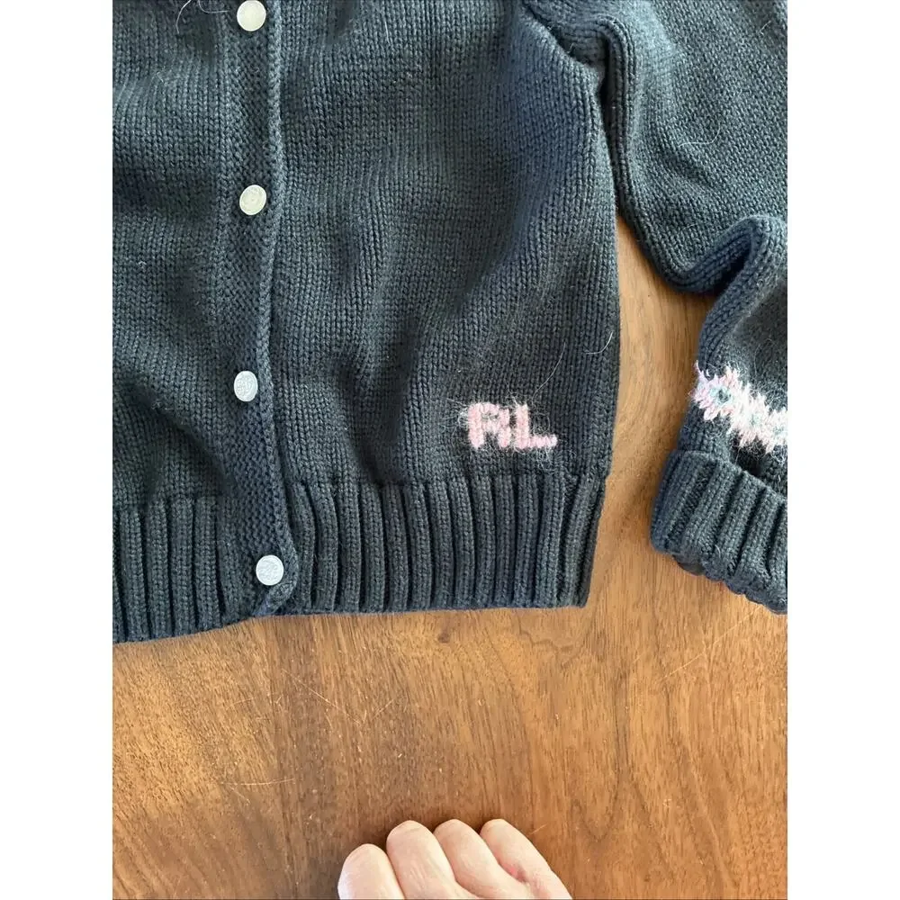 RARE Vintage Ralph Lauren Girls Cardigan‎ 4T 100% Cotton